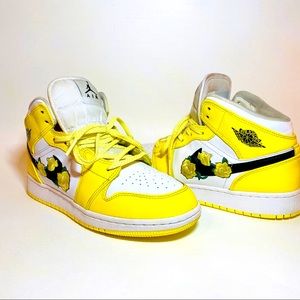 Jordan 1 Mid dynamic yellow rose patch
